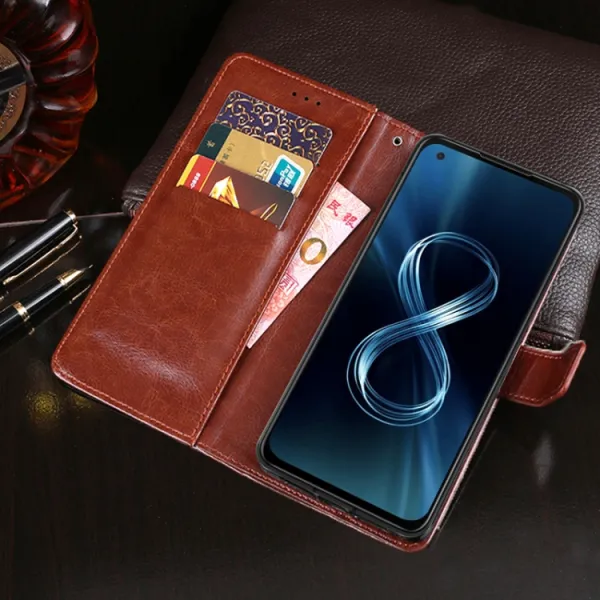 IDEWEI Peňaženkový kryt Asus ZenFone 8 (ZS590KS) biely