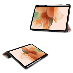 LEATHER Zaklápací obal Samsung Galaxy Tab S8+ / S7+ / S7 FE ružový