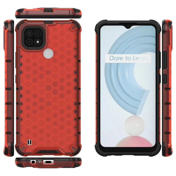 HONEYCOMB Ochranný kryt Realme C21 červený