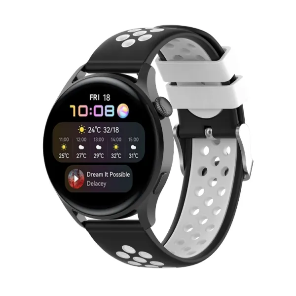 SPORTY Remienok Huawei Watch 3 / 3 Pro čierny-biely