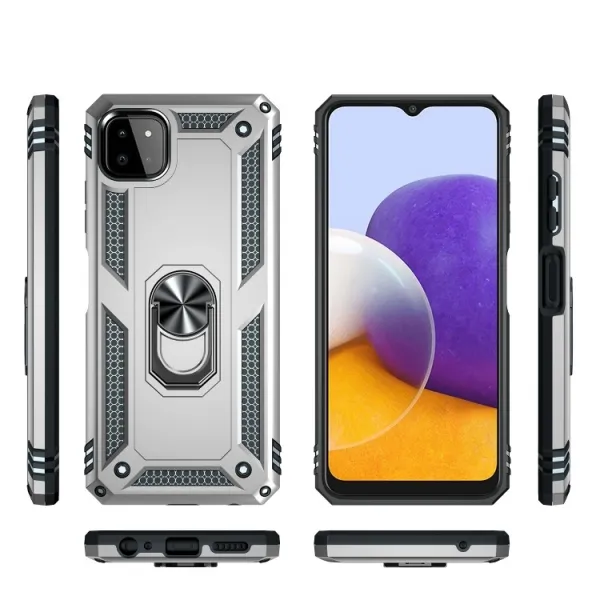 RING Ochranný obal Samsung Galaxy A22 5G strieborný