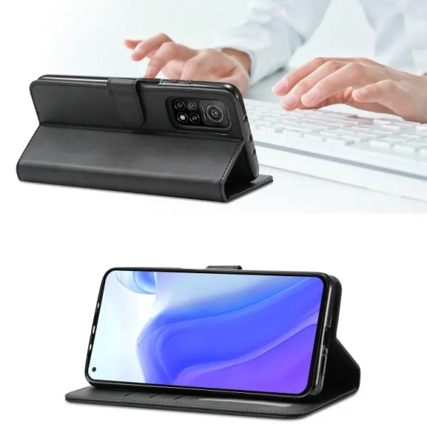 IMEEKE Peňaženkový kryt Xiaomi Redmi Note 10 5G / Poco M3 Pro čierny