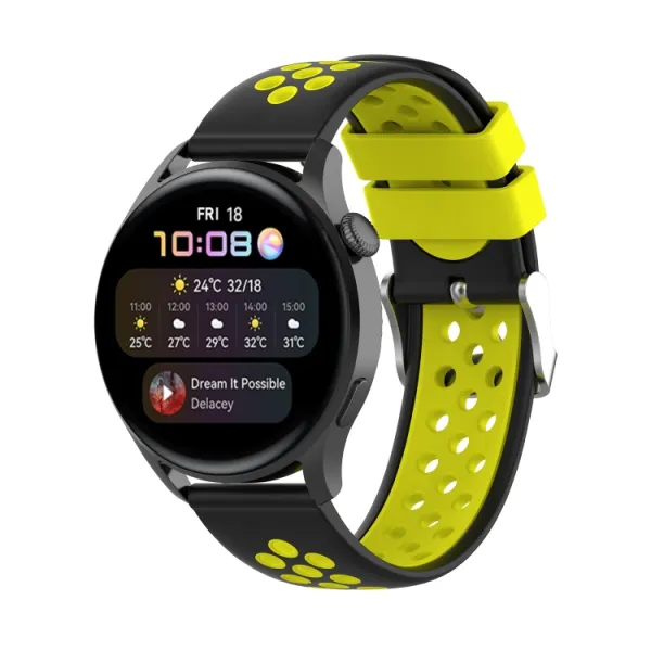 SPORTY Remienok Huawei Watch 3 / 3 Pro čierny-žltý