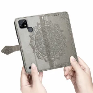 ART Peňaženkový kryt Realme C21 ORNAMENT šedý