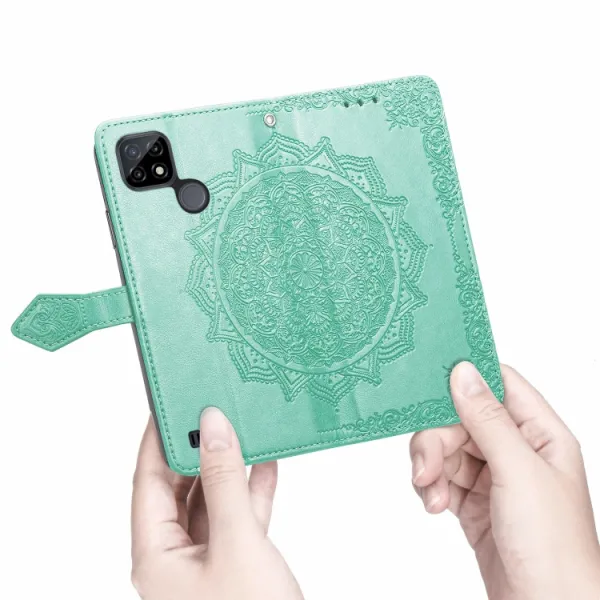 ART Peňaženkový kryt Realme C21 ORNAMENT zelený