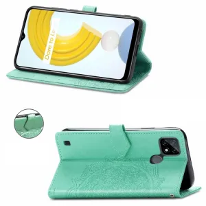 ART Peňaženkový kryt Realme C21 ORNAMENT zelený