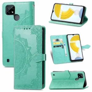 ART Peňaženkový kryt Realme C21 ORNAMENT zelený