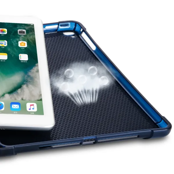 LEATHER Zaklápací obal Apple iPad 9.7 (2018 / 2017) / tablet Air (1 / 2) tmavomodrý