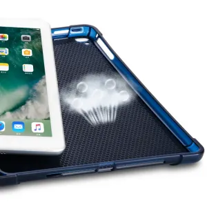 LEATHER Zaklápací obal Apple iPad 9.7 (2018 / 2017) / tablet Air (1 / 2) tmavomodrý