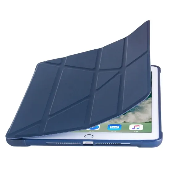 LEATHER Zaklápací obal Apple iPad 9.7 (2018 / 2017) / tablet Air (1 / 2) tmavomodrý