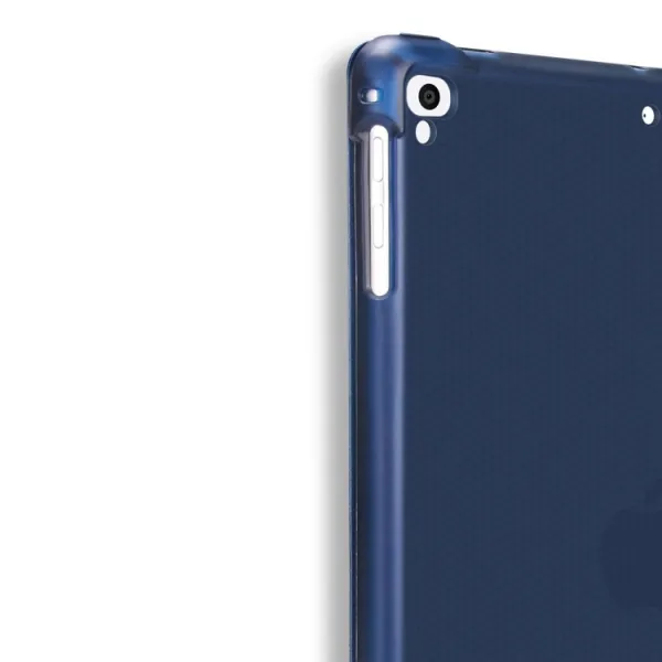 LEATHER Zaklápací obal Apple iPad 9.7 (2018 / 2017) / tablet Air (1 / 2) tmavomodrý