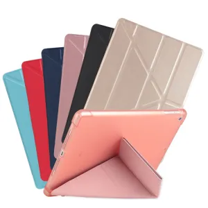 LEATHER Zaklápací obal Apple iPad 9.7 (2018 / 2017) / tablet Air (1 / 2) tmavomodrý