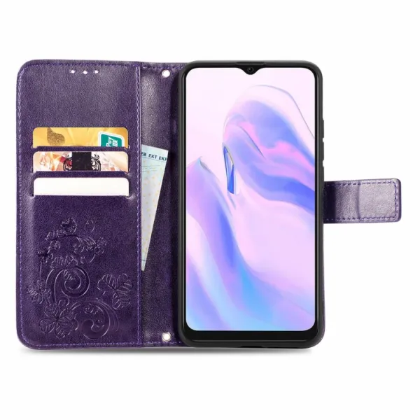 ART Peňaženkový kryt Blackview A70 FLOWERS fialový