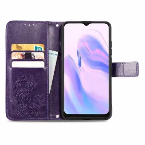 ART Peňaženkový kryt Blackview A70 FLOWERS fialový