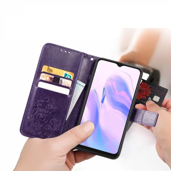 ART Peňaženkový kryt Blackview A70 FLOWERS fialový