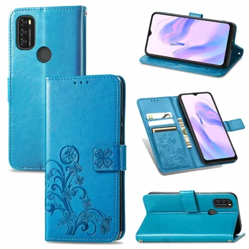ART Peňaženkový kryt Blackview A70 FLOWERS modrý