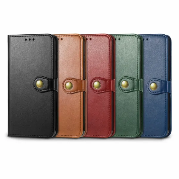LEATHER BUCKLE Peňaženkový obal Umidigi A9 Pro modrý