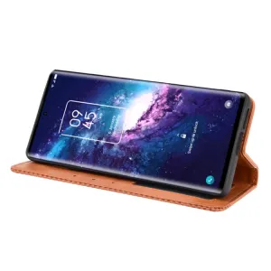 BUSINESS Peňaženkový kryt TCL 20 Pro 5G hnedý