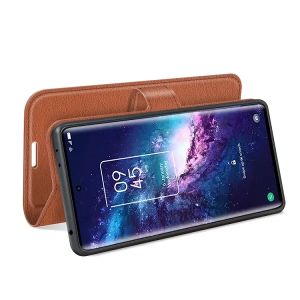 LITCHI Ochranný kryt TCL 20 Pro 5G hnedý