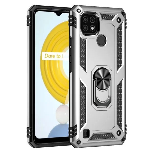 RING Ochranný obal Realme C21 strieborný