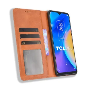 BUSINESS Peňaženkový kryt TCL 20 SE hnedý