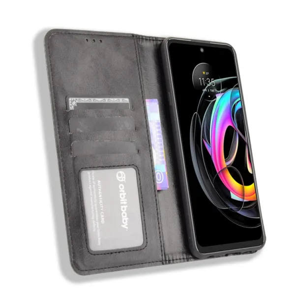 BUSINESS Peňaženkový kryt Motorola Edge 20 Lite čierny