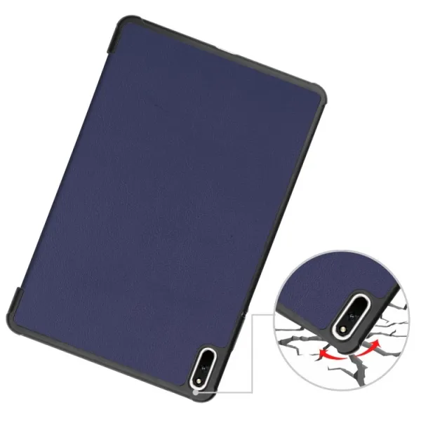 LEATHER Zaklápací obal Huawei MatePad 11 tmavomodrý