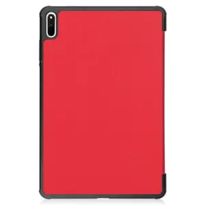 LEATHER Zaklápací obal Huawei MatePad 11 svetločervený
