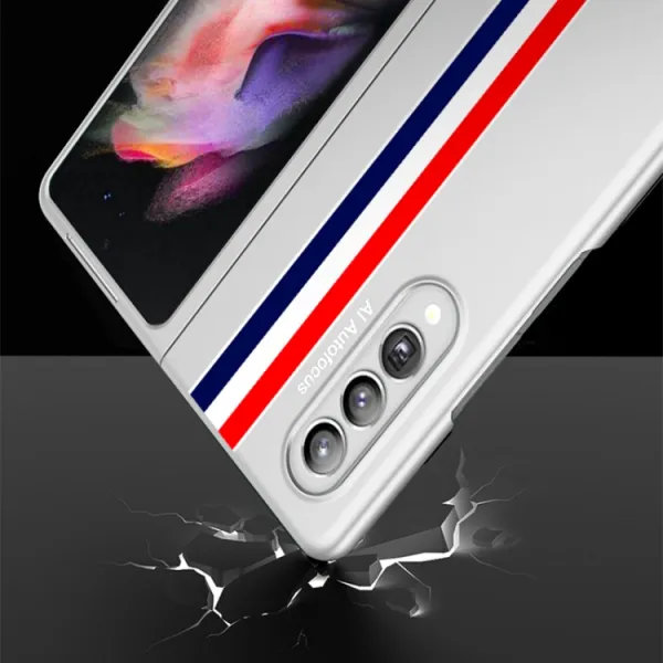 GKK STRIPES Ochranný kryt Samsung Galaxy Z Fold 3 5G strieborný