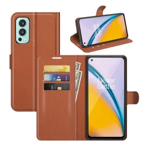 LITCHI Ochranný kryt OnePlus Nord 2 5G hnedý