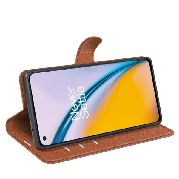LITCHI Ochranný kryt OnePlus Nord 2 5G hnedý