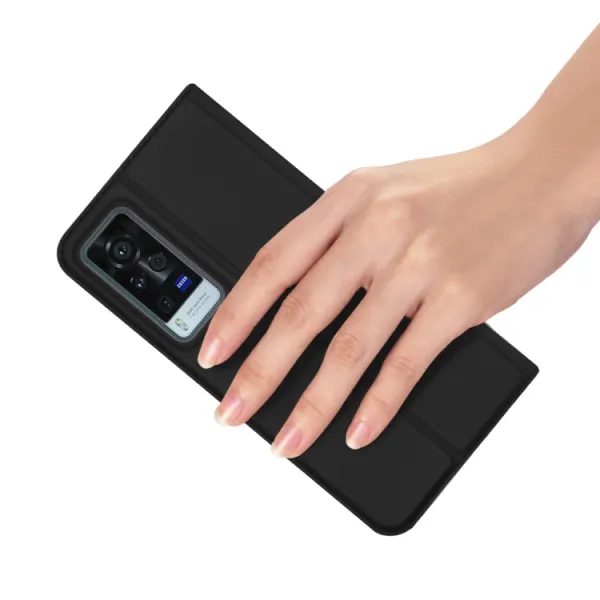 DUX Peňaženkový kryt Vivo X60 Pro 5G čierny