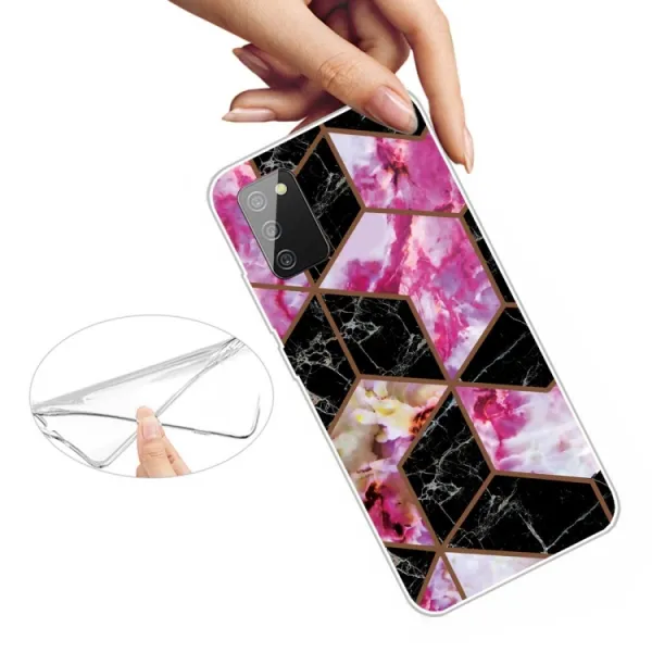 ART Silikónový kryt  Samsung Galaxy A02s BLACK AND PINK MARBLE