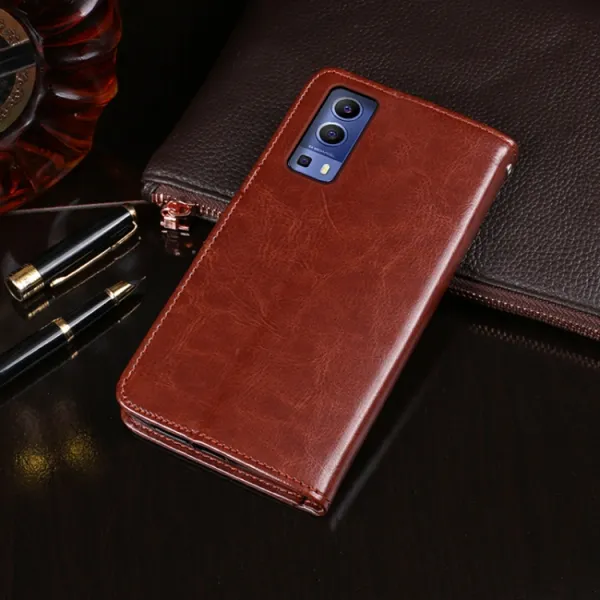 IDEWEI Peňaženkový kryt Vivo Y72 5G ružový