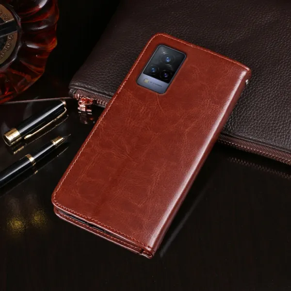 IDEWEI Peňaženkový kryt Vivo V21 5G žltý