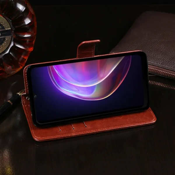 IDEWEI Peňaženkový kryt Vivo V21 5G žltý