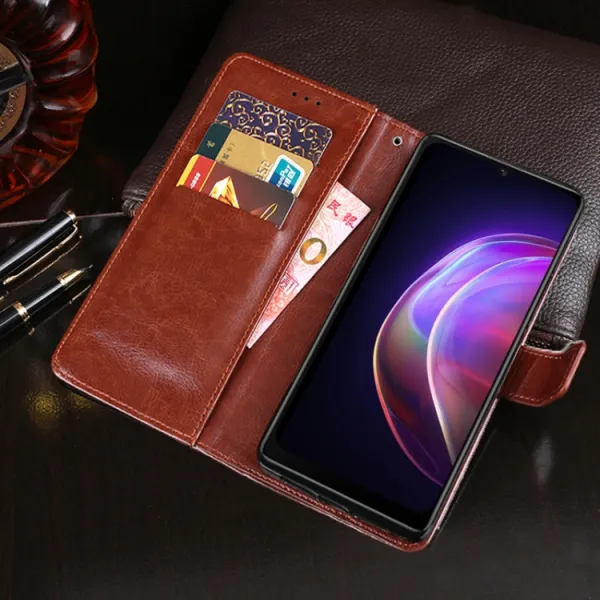 IDEWEI Peňaženkový kryt Vivo V21 5G žltý