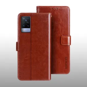 IDEWEI Peňaženkový kryt Vivo V21 5G žltý