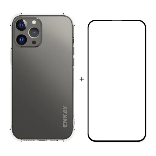 ENKAY Priehľadný obal + 3D sklo Apple iPhone 13 Pro Max