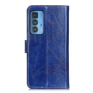 RETRO Peňaženkový obal Motorola Edge 20 Pro modrý
