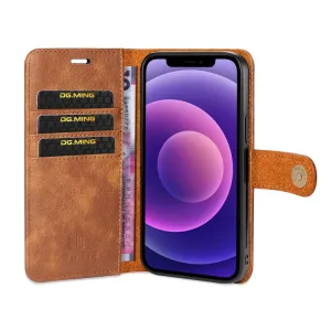 DG.MING Peňaženkový obal 2v1 Apple iPhone 13 hnedý