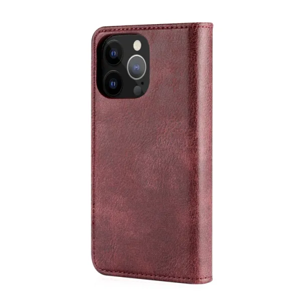 DG.MING Peňaženkový obal 2v1 Apple iPhone 13 Pro červený