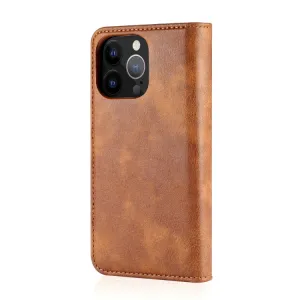 DG.MING Peňaženkový obal 2v1 Apple iPhone 13 Pro hnedý