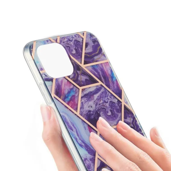 GEOMETRIC ART Kryt Apple iPhone 13 Pro PURPLE