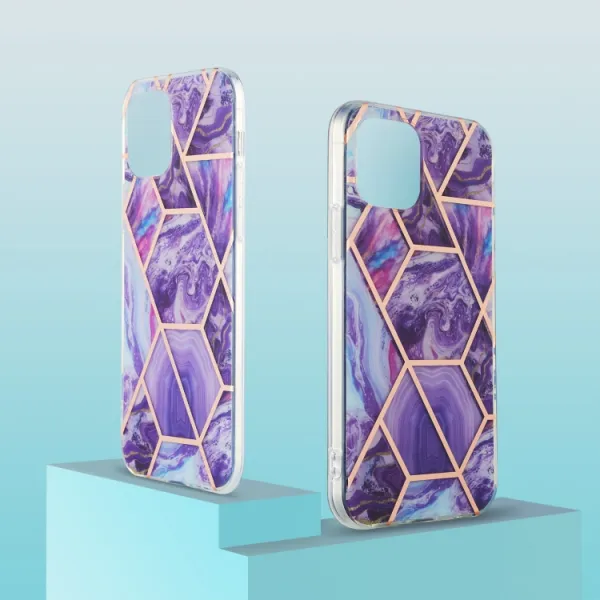 GEOMETRIC ART Kryt Apple iPhone 13 Pro PURPLE