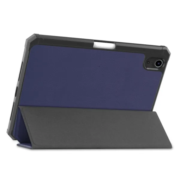 LEATHER Zaklápací obal Apple iPad mini 2021 / iPad mini 2024 tmavomodrý
