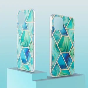 GEOMETRIC ART Kryt Apple iPhone 13 mini GREEN