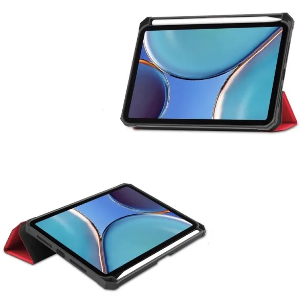 LEATHER Zaklápací obal Apple iPad mini 2021 / iPad mini 2024 červený