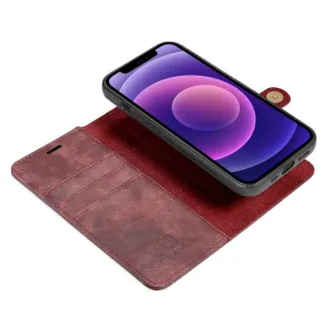 DG.MING Peňaženkový obal 2v1 Apple iPhone 13 červený