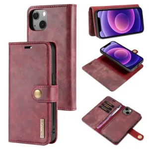 DG.MING Peňaženkový obal 2v1 Apple iPhone 13 červený